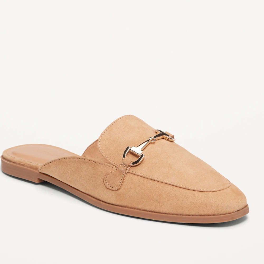 Faux-Leather Loafer Mule Shoes BNWT Size 7